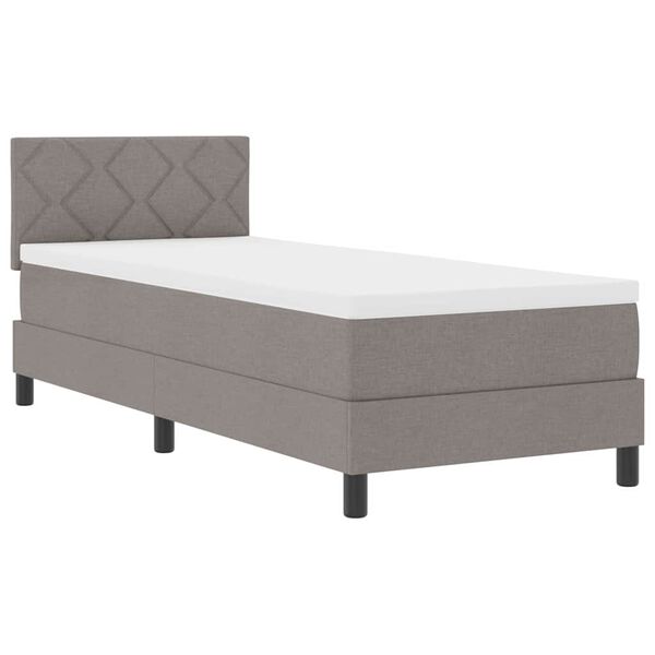 vidaXL Cama Box com colch&atilde;o Cinzento-acastanhado 80 x 200 cm tecido