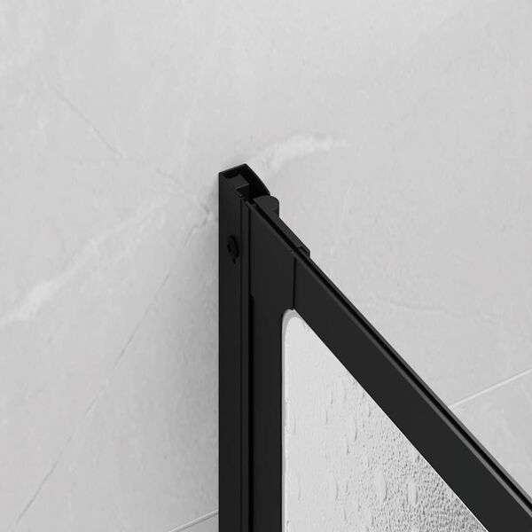 vidaXL Resguardo de duche Manual Preto 132 x 2 x 140 cm Alumínio