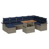 vidaXL Conjunto de Sof&aacute; de Jardim 9 unid. cinzento e azul marinho