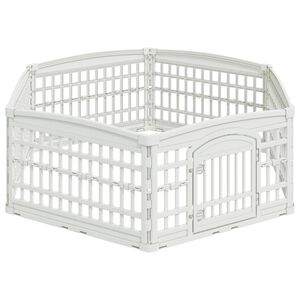vidaXL Playpen para C&atilde;es com 6 Pain&eacute;is Branco 179 x 151 x 58 cm