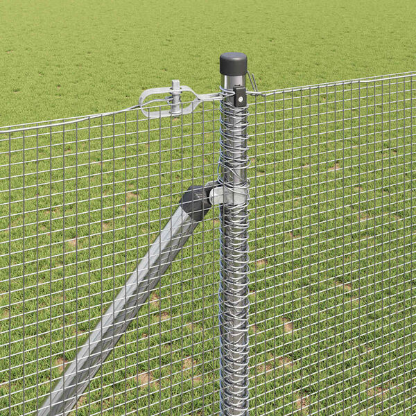 vidaXL Poste de Cerca Prateado 10 x 1,2 m (12 x 12 mm de malha) A&ccedil;o