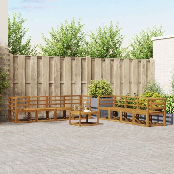 vidaXL Conjunto de Sof&aacute;s para Exterior 9 pcs Natural