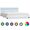 vidaXL Estrutura de cama c/ LED 120x200 cm couro artificial branco