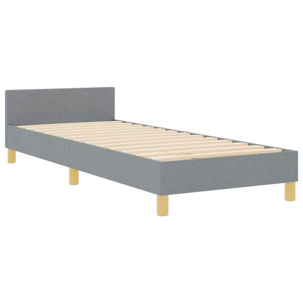 vidaXL Estrutura da Cama Cinzento-claro 90 x 190 cm tecido
