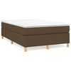 vidaXL Cama boxspring com colch&atilde;o 120x190 cm tecido castanho-escuro