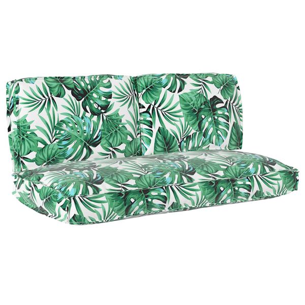 vidaXL Conjunto de Almofadas 3 pcs Padr&atilde;o de Folhas Tecido Oxford