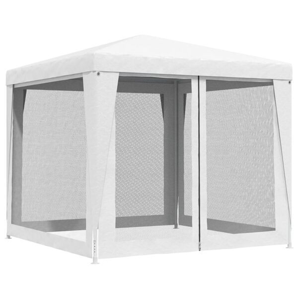 vidaXL Tenda para festas c/ 4 paredes laterais em rede 2,5x2,5m branco
