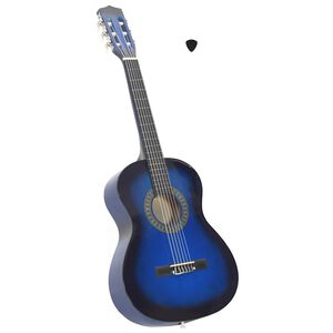 vidaXL Guitarra cl&aacute;ssica iniciantes/crian&ccedil;as 3/4 36" azul