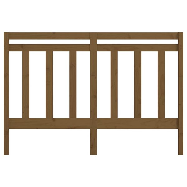 vidaXL Cabeceira de cama 126x4x100 cm pinho maci&ccedil;o castanho mel