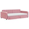 vidaXL Sof&aacute;-cama com gavet&atilde;o e gavetas 100x200 cm veludo rosa