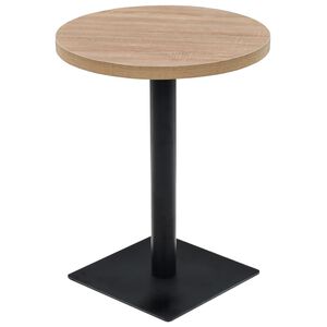 vidaXL Mesa bistr&ocirc; MDF e a&ccedil;o redonda 60x75 cm cor de carvalho