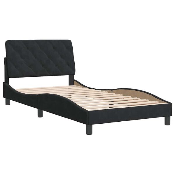 vidaXL Estrutura de cama sem colch&atilde;o 100x200 cm veludo preto