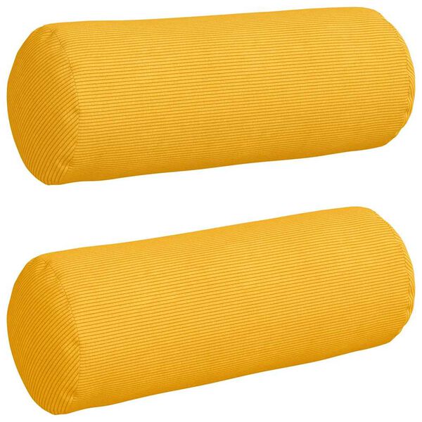 vidaXL Almofadas de Apoio 2 pcs Amarelo Claro Ø 25 x 70 cm