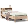 vidaXL Cama com estante sem colch&atilde;o 75x190 cm pinho maci&ccedil;o