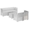 vidaXL Sof&aacute; de Jardim para 5 Pessoas com Visual de Rattan PP Branco