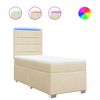 vidaXL Cama com molas/colch&atilde;o 100x200 cm tecido cor creme