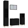 vidaXL 4 pcs conjunto m&oacute;veis casa de banho derivados de madeira preto
