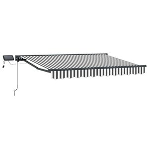 vidaXL Estrutura de Toldo Manual com LEDs Antracite e Branco 3,5 x 2 m