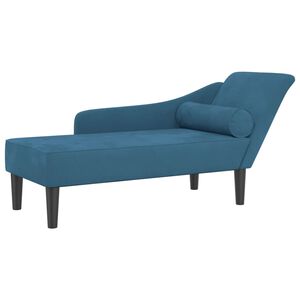 vidaXL Chaise lounge com almofad&otilde;es veludo azul