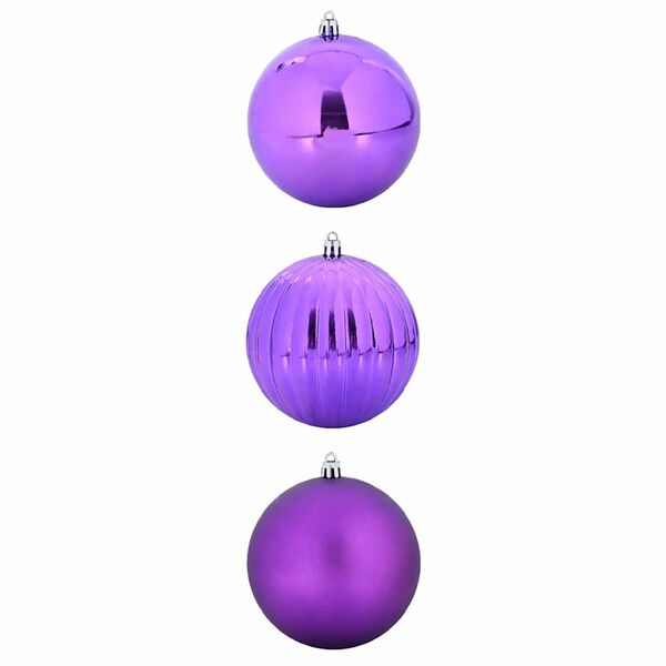 vidaXL Conjunto de Bolas de Natal XXL 3 pcs Lil&aacute;s Pl&aacute;stico