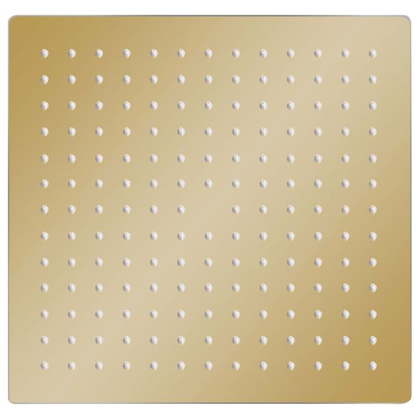 vidaXL Cabe&ccedil;a de chuveiro quadrada 25x25 cm a&ccedil;o inoxid&aacute;vel dourado