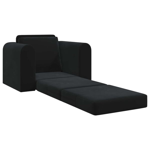 vidaXL Sof&aacute;-Cama Preto 98 x 71 x 83 cm Veludo