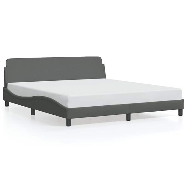 vidaXL Estrutura de cama Dover 180x200 cm tecido cinzento-escuro
