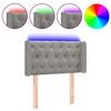 vidaXL Cabeceira de cama c/ luzes LED veludo 83x16x78/88cm cinza-claro