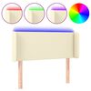 vidaXL Cabeceira de cama c/ LED 103x16x78/88 cm couro artificial cr&egrave;me