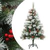 vidaXL &Aacute;rvore de Natal artificial articulada c/ pinhas e bagas 120 cm