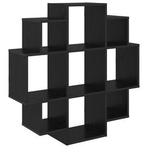 vidaXL Prateleira de Parede Carvalho Preto 90 x 25 x 90 cm