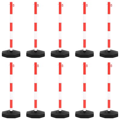 vidaXL Conjunto de postes com corrente de plástico 10 m