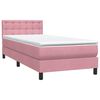 vidaXL Cama box spring c/ colch&atilde;o e LED rosa 90x210 cm veludo