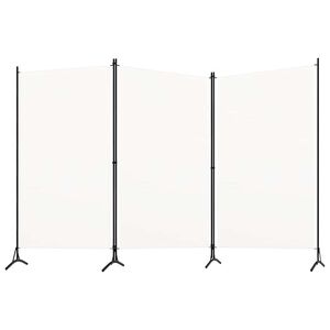 vidaXL Divis&oacute;ria de quarto com 3 pain&eacute;is 260x180 cm tecido branco