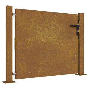 vidaXL Port&atilde;o de jardim 100x100 cm A&ccedil;o Corten