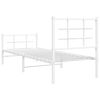 vidaXL Estrutura de cama com cabeceira e p&eacute;s 80x200 cm metal branco