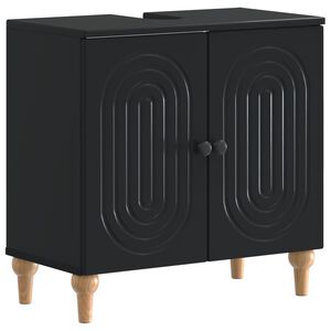 vidaXL Arm&aacute;rio para Pia de Banheiro ALKMAAR Preto 59,5 x 31,5 x 59 cm