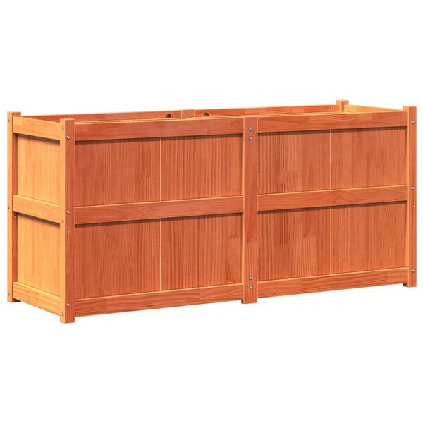 vidaXL Vaso/floreira de jardim 150x50x70 cm pinho maciço castanho cera