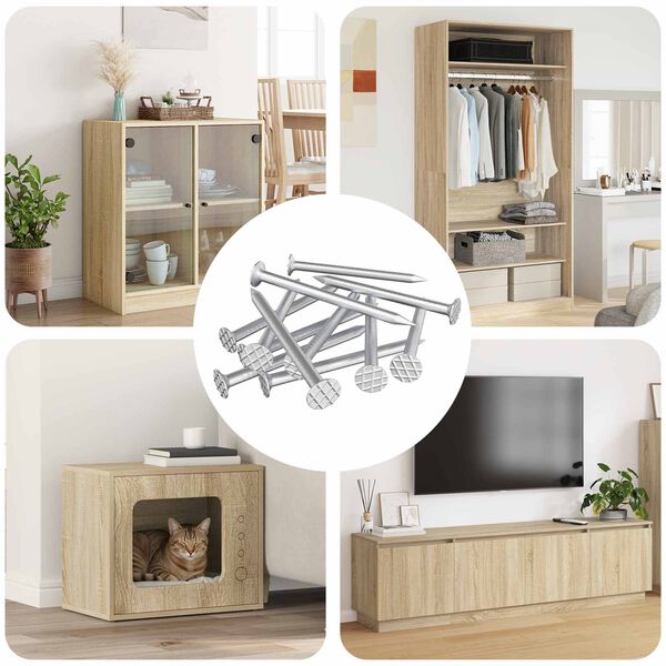 vidaXL Pregos para Madeira 100000 pcs Prateado Metal