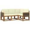 vidaXL Conjunto de Sof&aacute;s para Exterior 4 pcs Natural e Creme Poli&eacute;ster