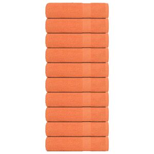 vidaXL Toalhas de banho FROGN 10 pcs 100x150 cm 360 g/m&sup2; laranja