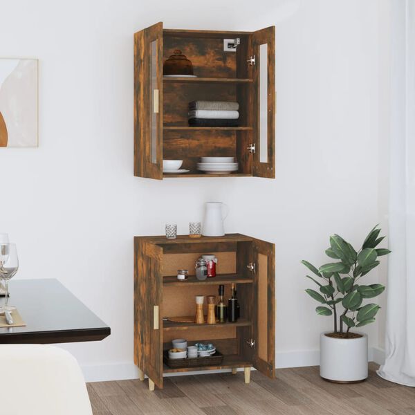vidaXL Arm&aacute;rio alto 69,5x34x180 cm madeira processada carvalho fumado
