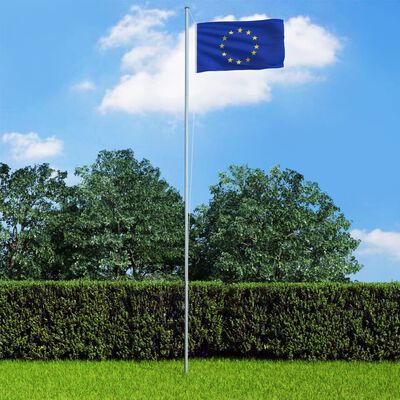 vidaXL Bandeira da Europa com mastro de alumínio 4 m