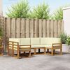 vidaXL Conjunto de Sof&aacute;s para Exterior 6 pcs Natural e Creme