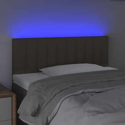 vidaXL Cabeceira cama luzes LED tecido 90x5x78/88cm cinza-acastanhado