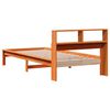 vidaXL Cama com estante sem colch&atilde;o 90x200cm pinho maci&ccedil;o castanho-mel