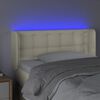 vidaXL Cabeceira de cama c/ LED 103x16x78/88 cm couro artificial cr&egrave;me