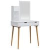 vidaXL Conjunto de Mesa de Vestir FAUSKE 3 pcs Branco 76 x 50 x 143 cm