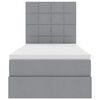 vidaXL Cama com arruma&ccedil;&atilde;o e LED Cinzento-claro 90 x 190 cm Poli&eacute;ster