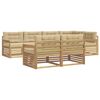 vidaXL Conjunto de Sof&aacute;s para Exterior 7 pcs Branco e Bege Poli&eacute;ster